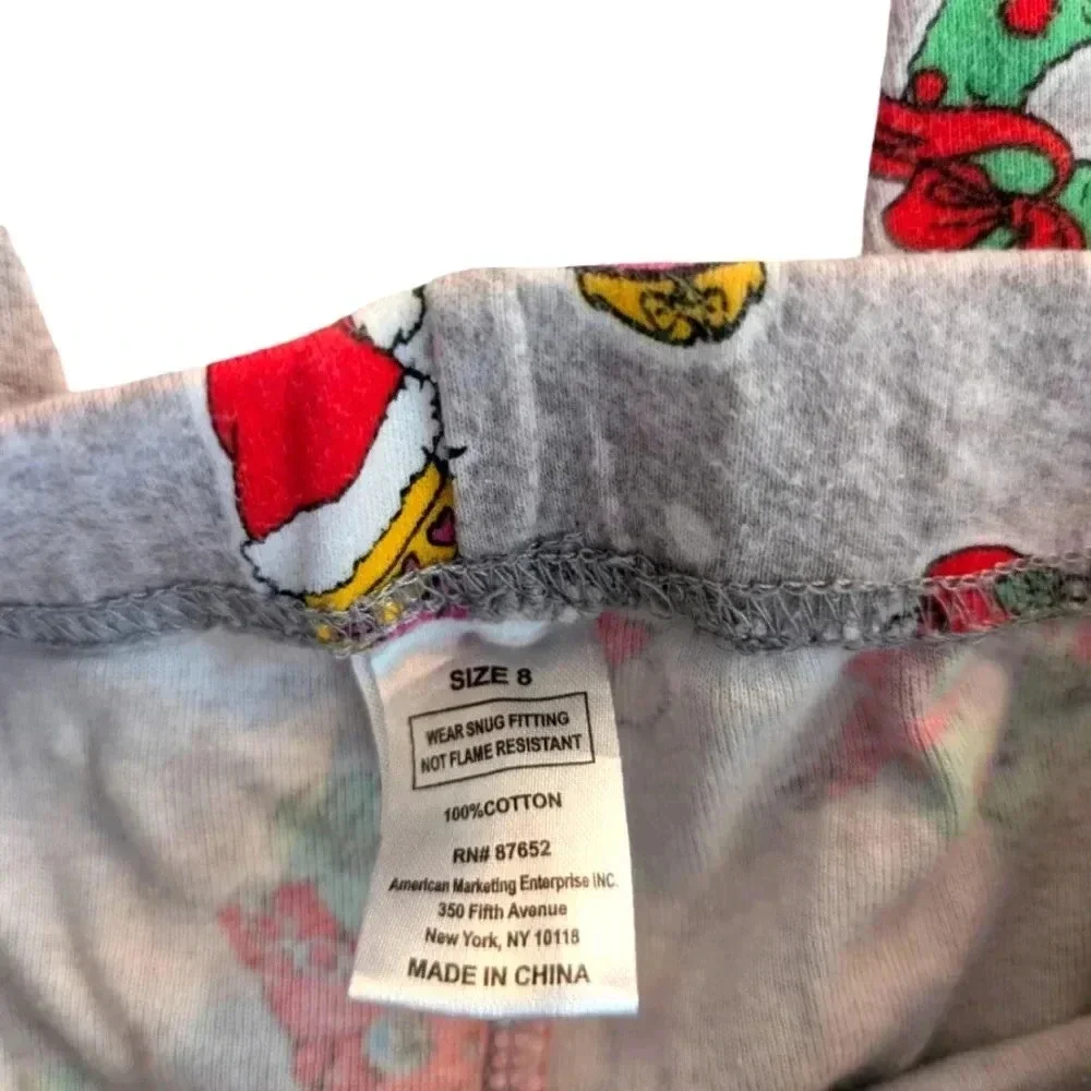 Shopkins Girls 2pc Santas Faves Christmas Holiday Pajamas Cotton Sleep SZ 8 Red